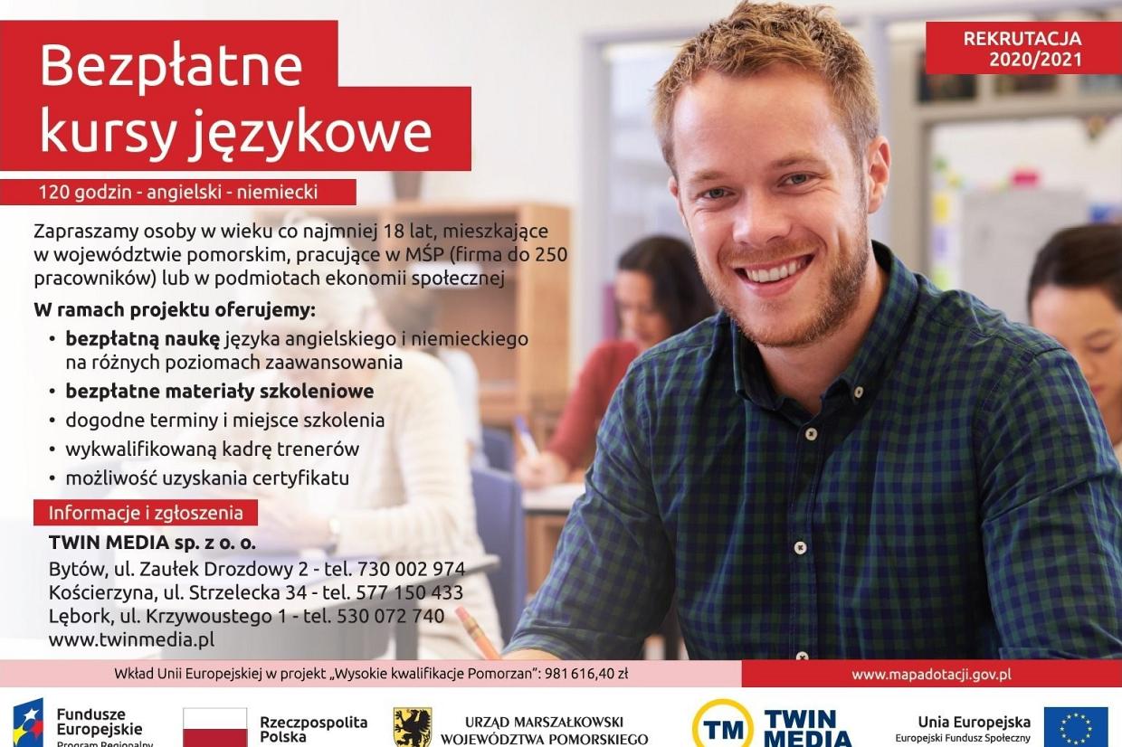 Nabór na bezpłatne kursy językowe angielskiego i niemieckiego dla dorosłych