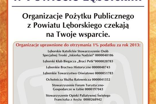 Zostaw 1% swojego podatku w Powiecie Lęborskim