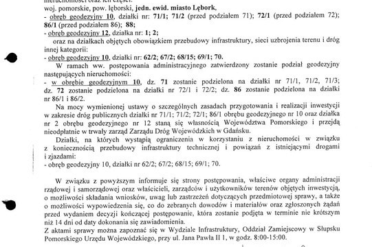 Postępowanie w/s wydania decyzji na realizację inwestycji drogowej