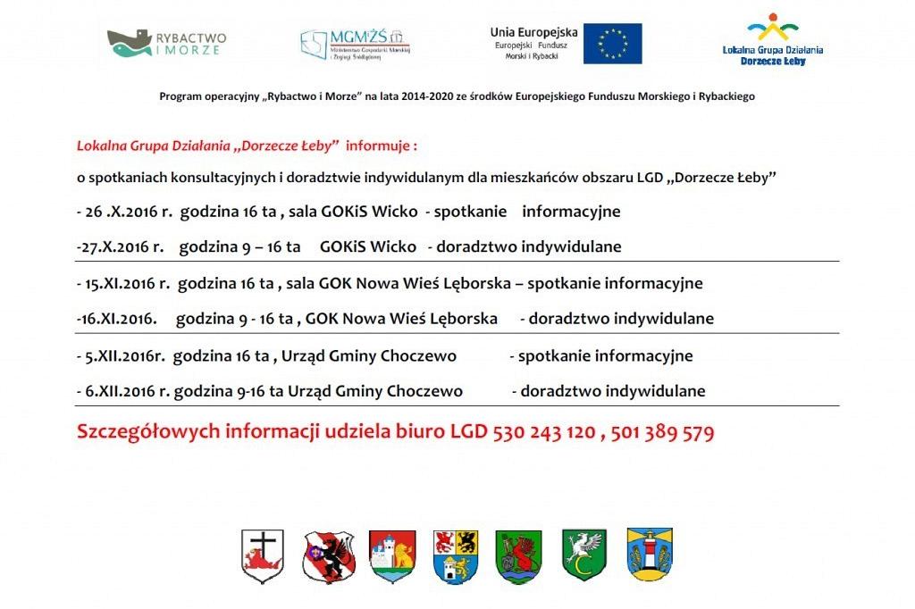 Biuro LGD „Dorzecze Łeby” zaprasza na spotkania konsultacyjne