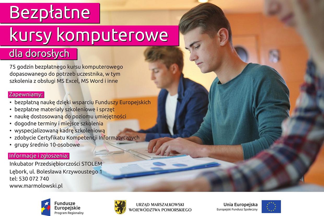 Bezpłatne kursy komputerowe dla dorosłych w Inkubatorze Przedsiębiorczości