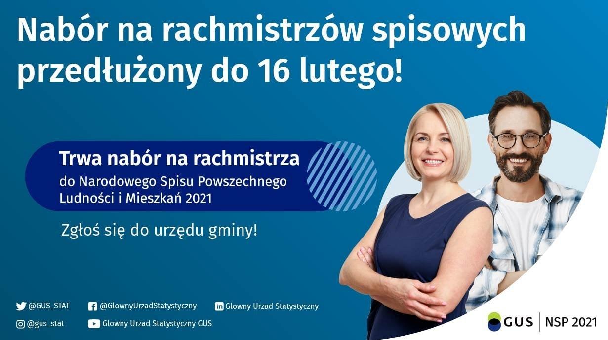 Termin naboru na rachmistrzów spisowych został przedłużony do 16 lutego br.