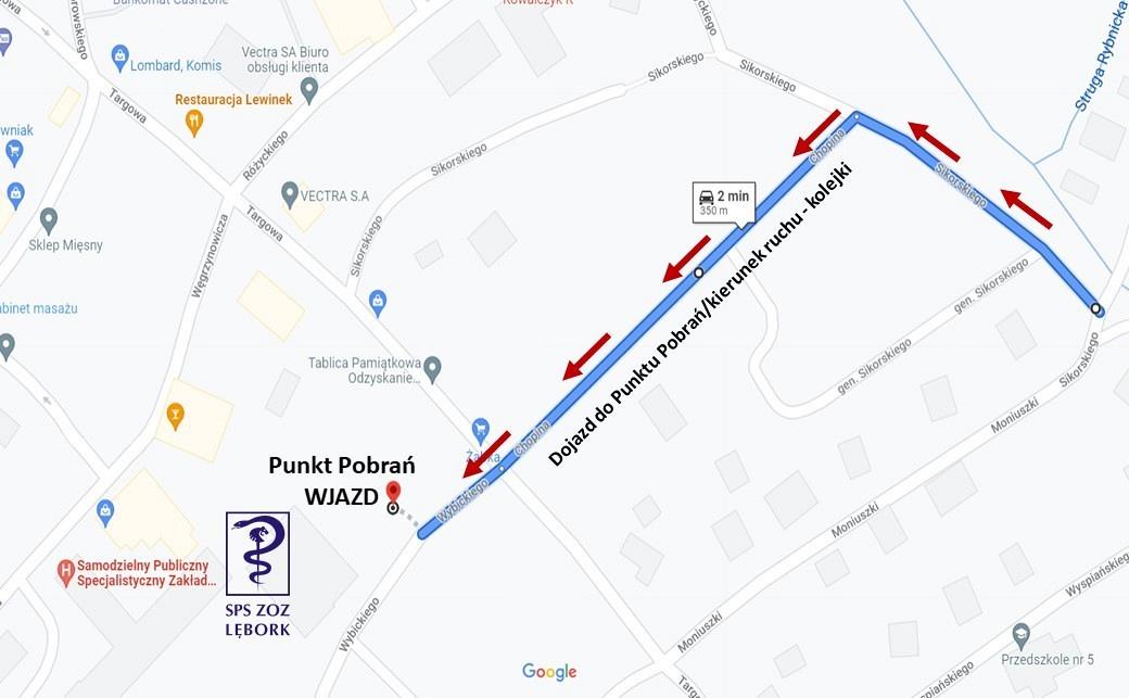 Zmiana kierunku kolejki do punktu pobrań DRIVE-THRU