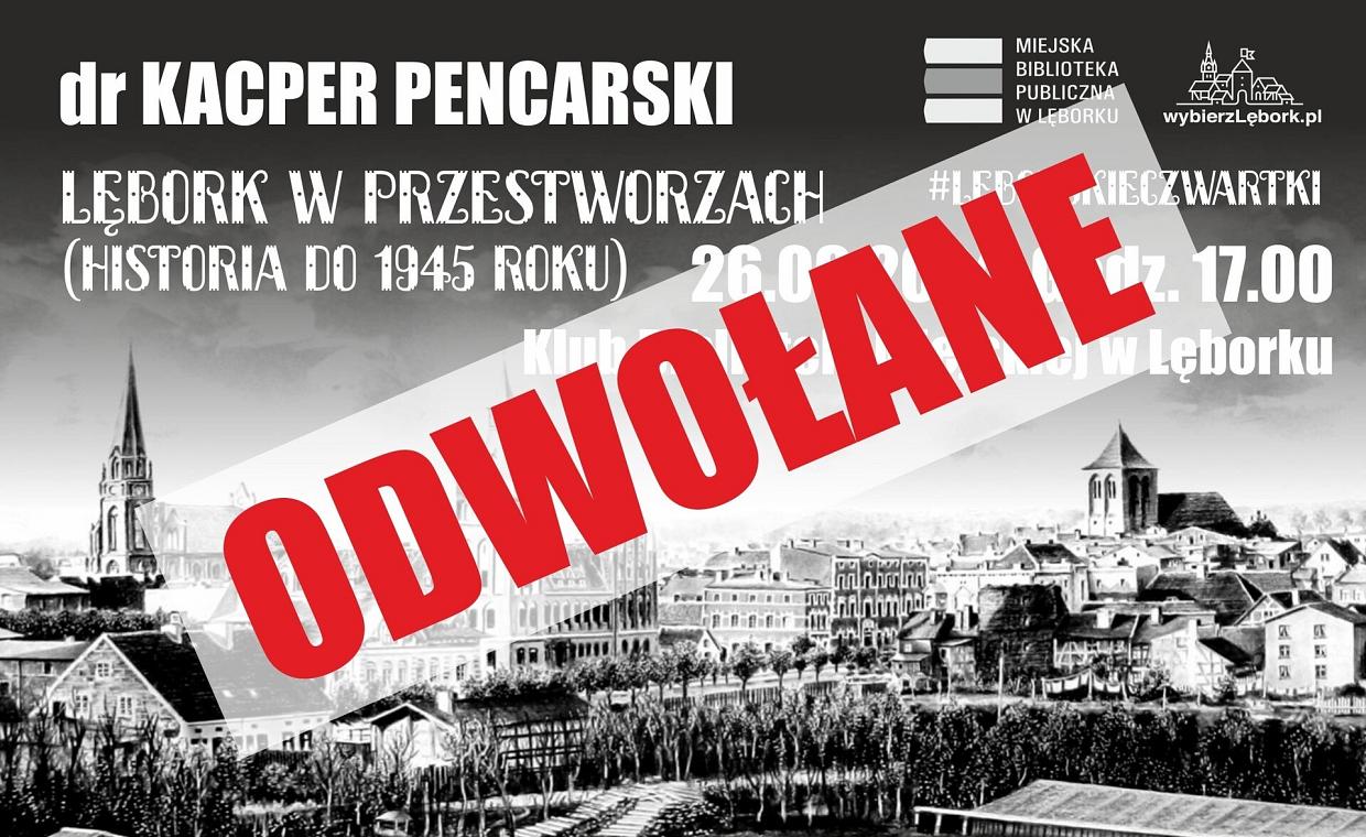 Zmiana terminu spotkania z dr. Kacprem Pencarskim