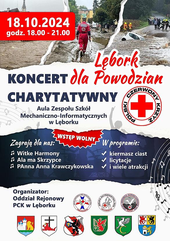 Zaproszenie na koncert charytatywny „Lębork dla Powodzian”