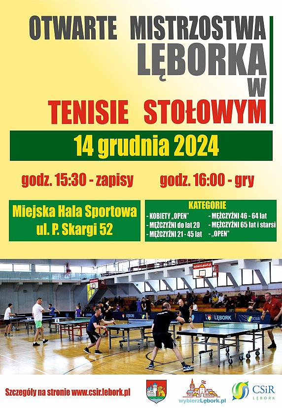 Otwarte Mistrzostwa Lęborka w Tenisie Stołowym – zapraszamy!