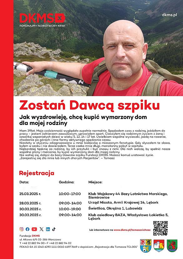 Akcja w Ratuszu! Pomóż Tomkowi – Zostań Dawcą Szpiku!