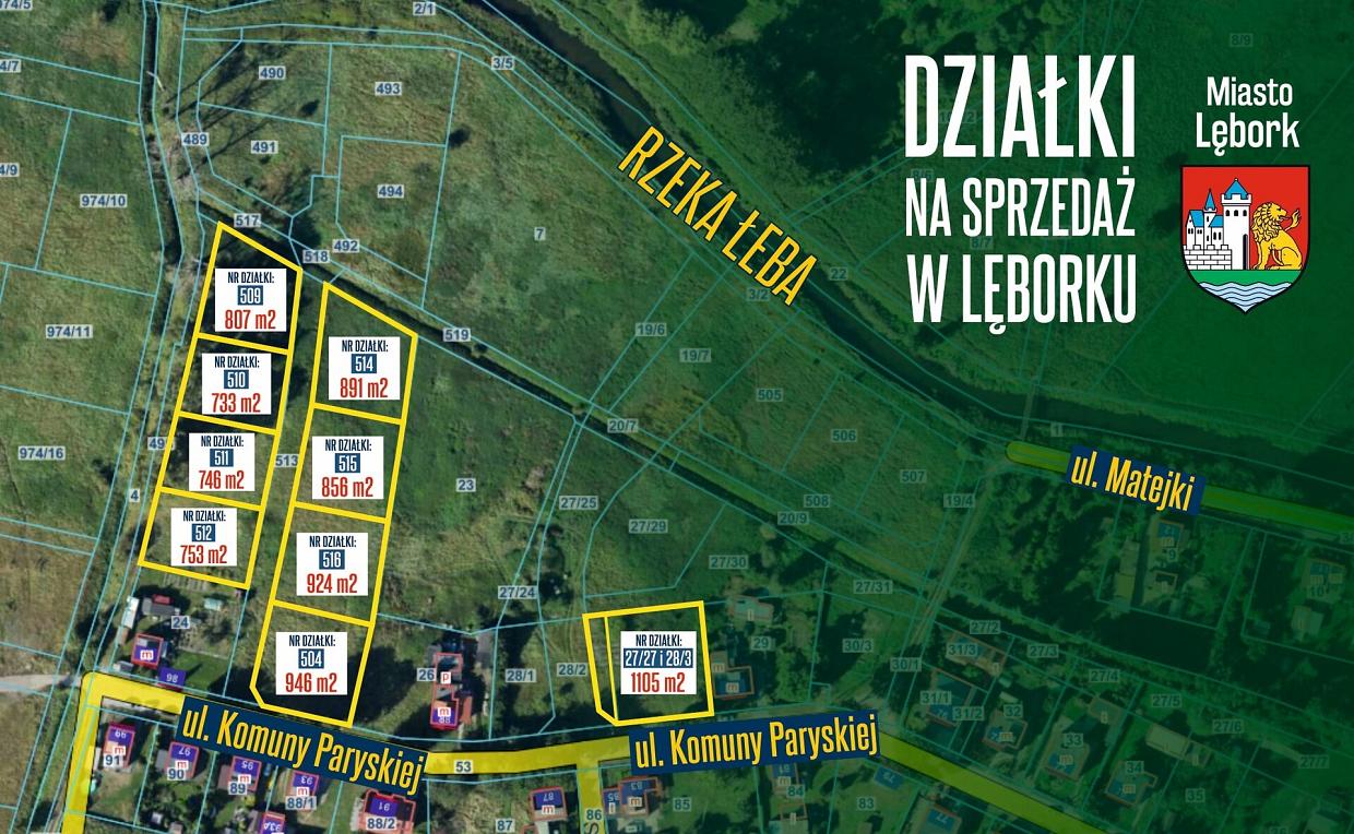 Przetarg na sprzedaż działek budowlanych przy ul. Komuny Paryskiej