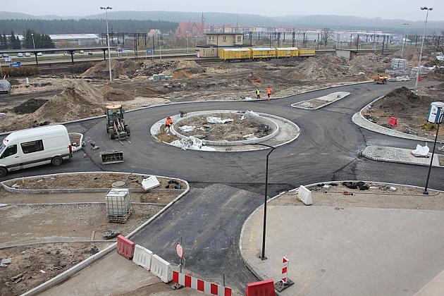 Lęborski Węzeł Przesiadkowy. Front robót na Dworcowej