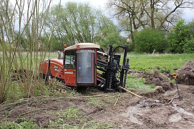 Wodociągowy przewiert sterowany pod rzeką Łebą