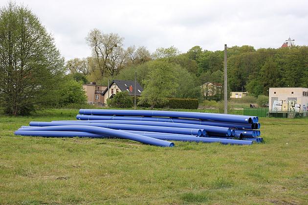 Wodociągowy przewiert sterowany pod rzeką Łebą