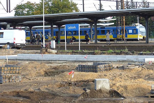 Lęborski Węzeł Przesiadkowy. Roboty przy dworcu kolejowym