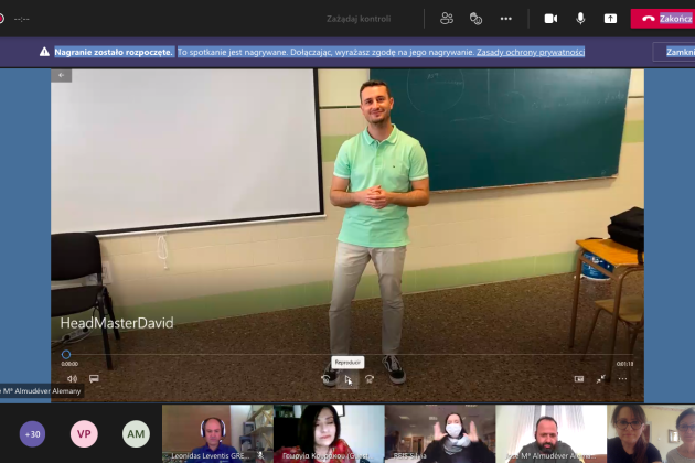 Projekt Erasmus+ SP nr 1 w Lęborku, spotkanie online w Hiszpanii