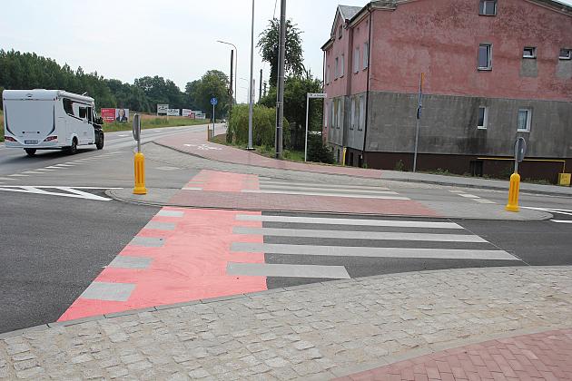 Skrzyżowanie Kossaka z Nadmorską po przebudowie