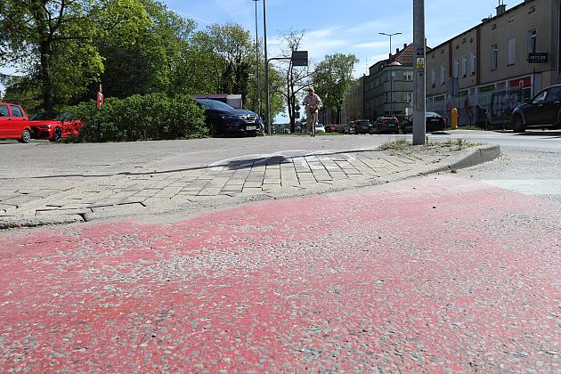 Krawężnik po obniżeniu