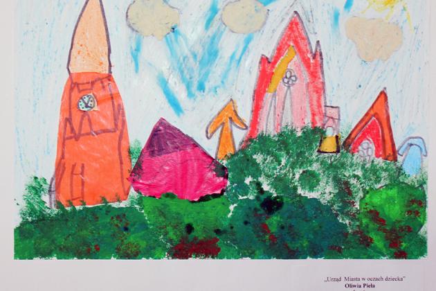 Herb miasta i Urząd Miejski w Lęborku w pracach plastycznych