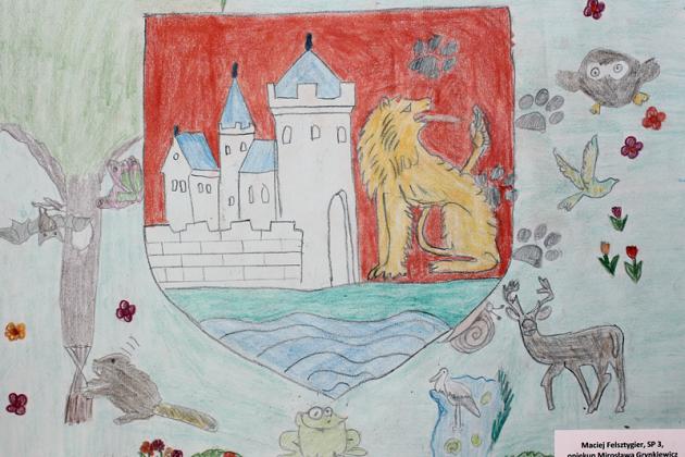 Herb miasta i Urząd Miejski w Lęborku w pracach plastycznych