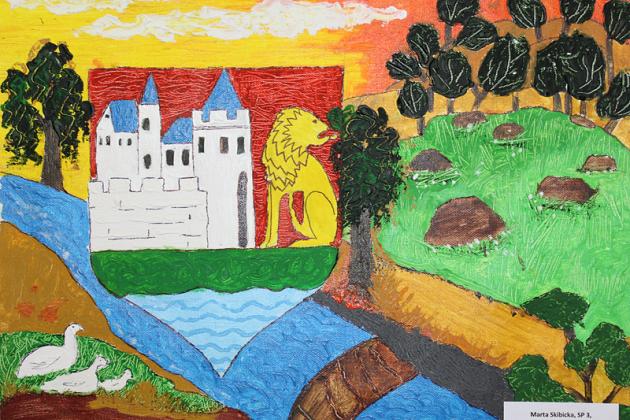 Herb miasta i Urząd Miejski w Lęborku w pracach plastycznych