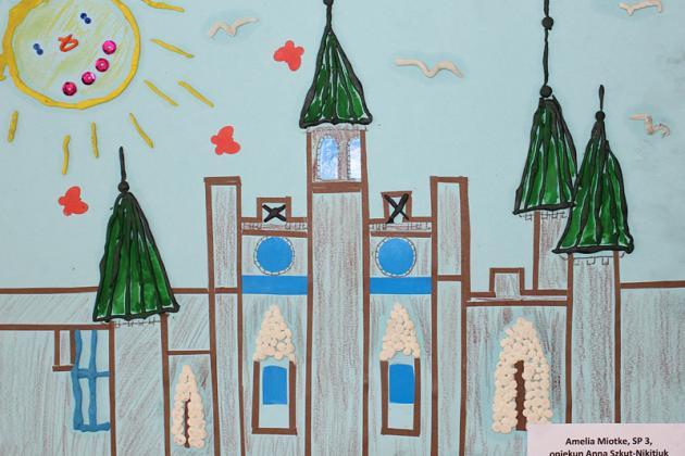 Herb miasta i Urząd Miejski w Lęborku w pracach plastycznych