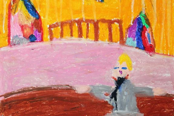 Herb miasta i Urząd Miejski w Lęborku w pracach plastycznych