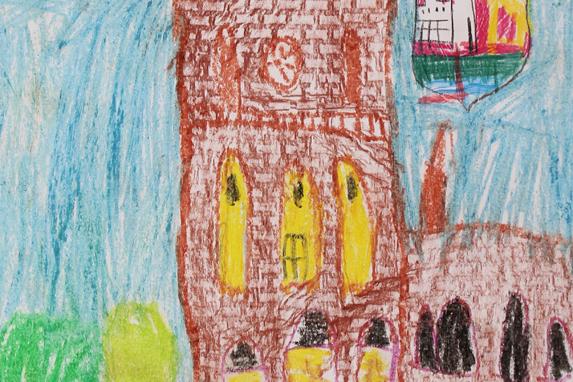 Herb miasta i Urząd Miejski w Lęborku w pracach plastycznych