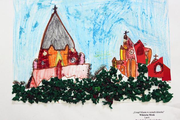 Herb miasta i Urząd Miejski w Lęborku w pracach plastycznych