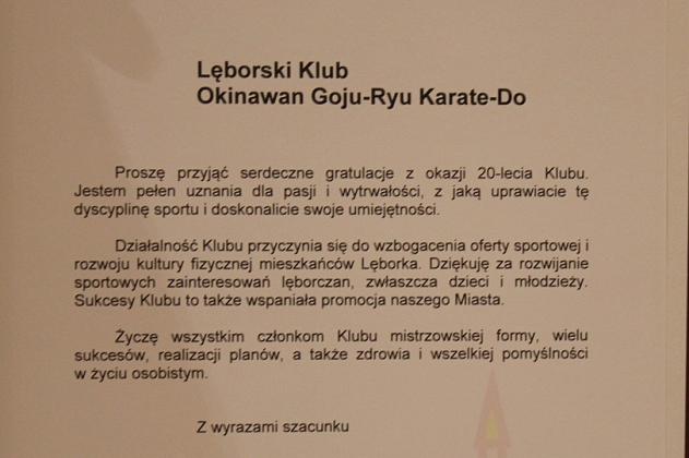 XX-lecie lęborskiego Klubu Okinawan Goju-Ryu Karate Do