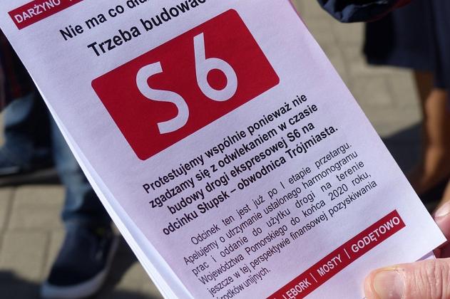 Protest w sprawie budowy drogi ekspresowej S6