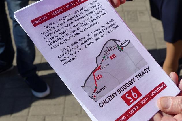 Protest w sprawie budowy drogi ekspresowej S6