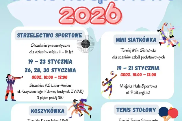 Ferie zimowe 2026 w Lęborku - kino, sport, kultura i kreatywna zabawa
