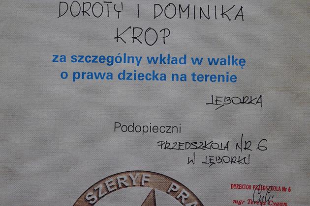 Przedszkole nr 6 odznaczyło „Szeryfów Praw Dziecka”
