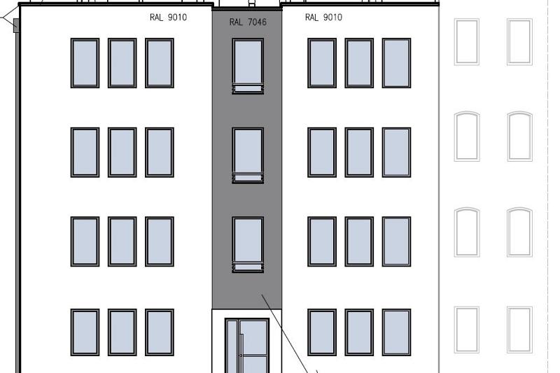 Przy Grunwaldzkiej stanie czterokondygnacyjny budynek komunalny