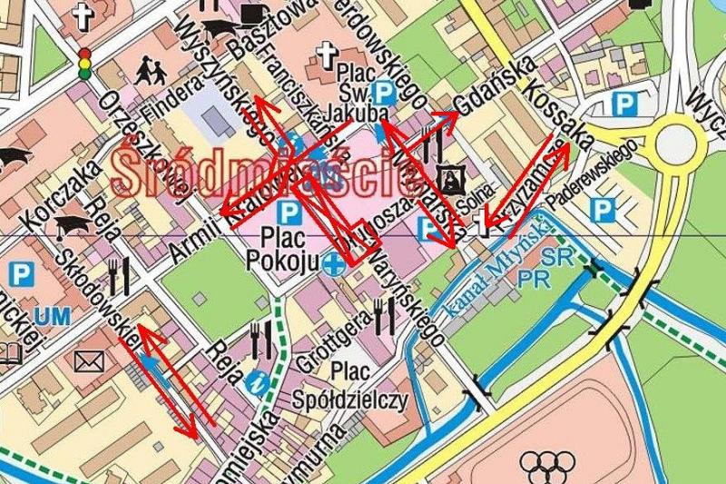 Objazdy przy Placu Pokoju