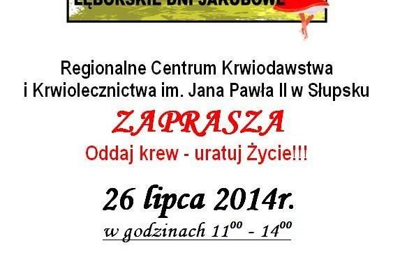Możesz oddać krew w czasie Lęborskich Dni Jakubowych